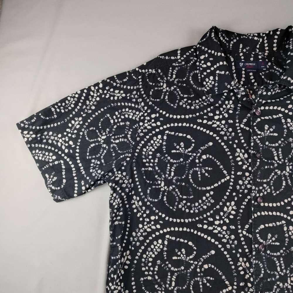 Cremieux Classics Mens Large Black Short Sleeve Button Down Shirt Beach Casual - Picture 6 of 16